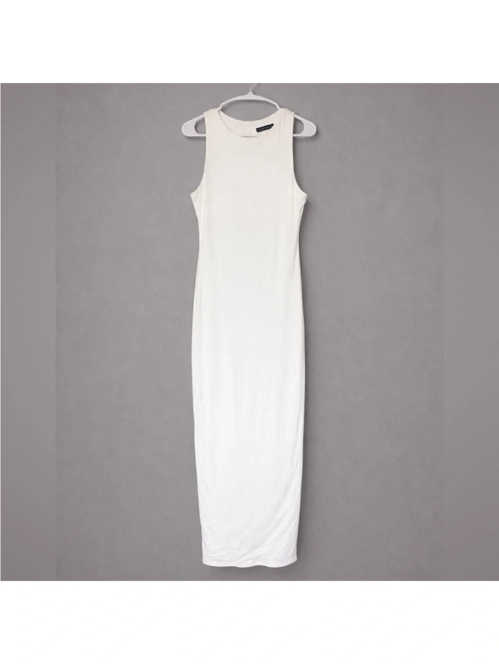 nude wedding guest dress Mac Duggal - Beige Floral Beaded Scoop Neck Midi Dress